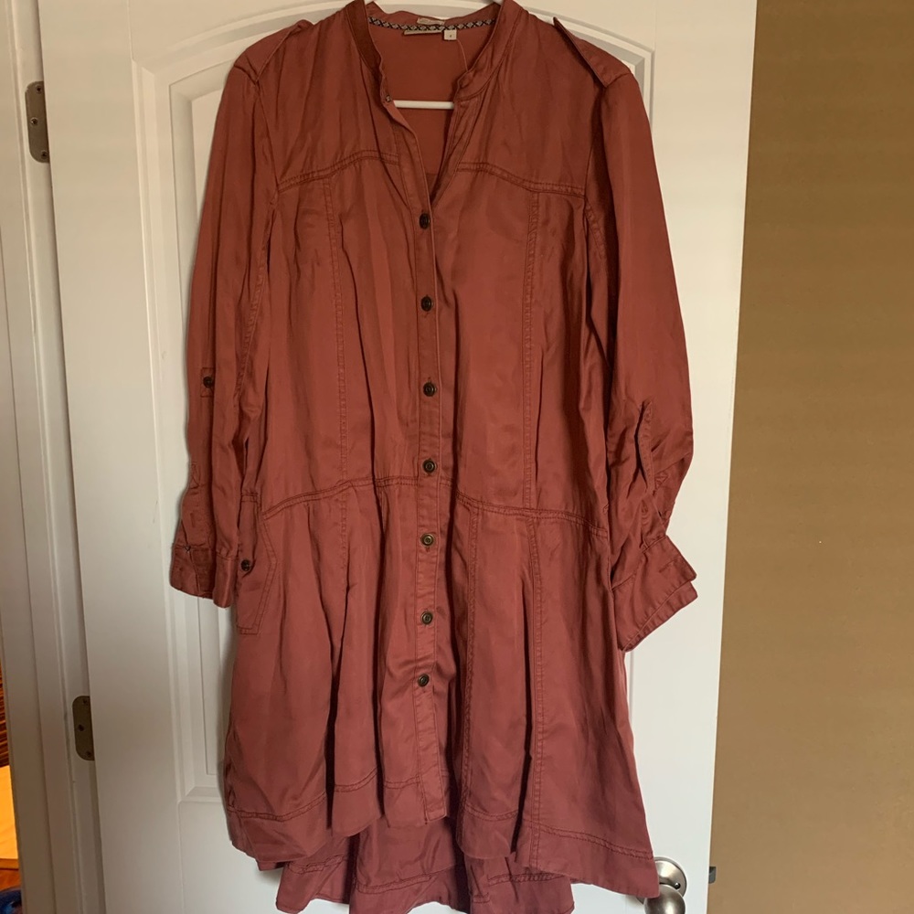 Anthropologie rose pink dress
